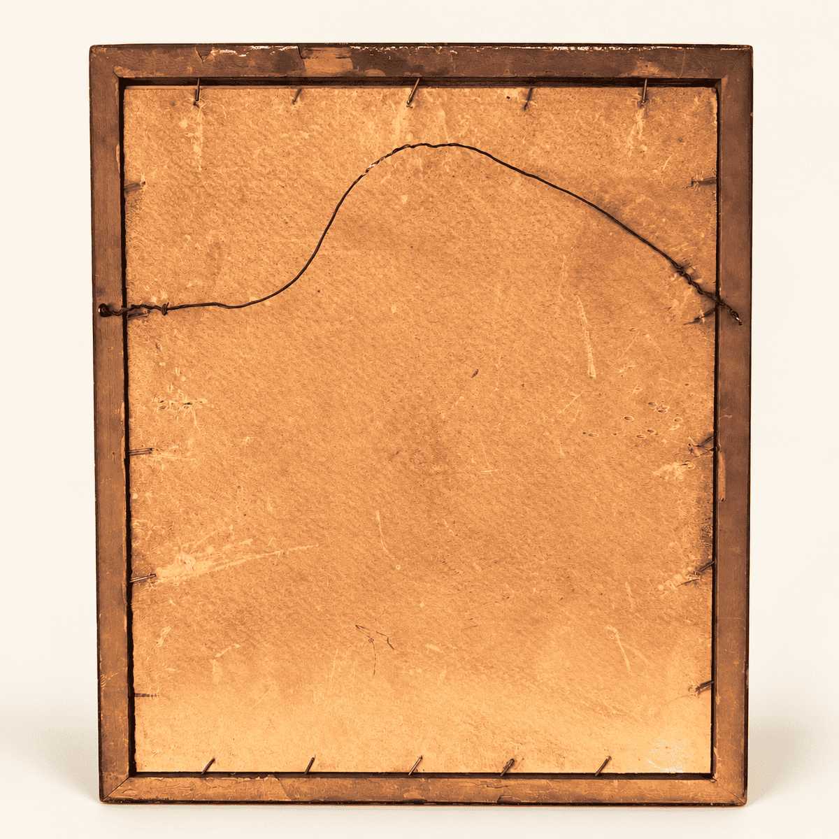 Back of antique Lincoln print frame showing original paper backing, photo 5 of 5