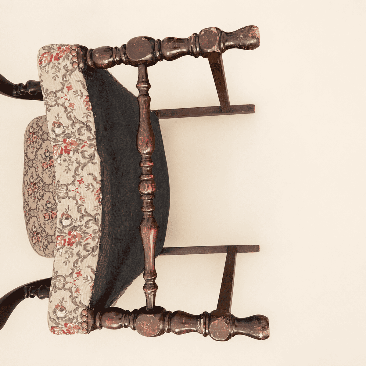 Antique Georgian Revival Armchair in Floral Tapestry, 1910s–1920s