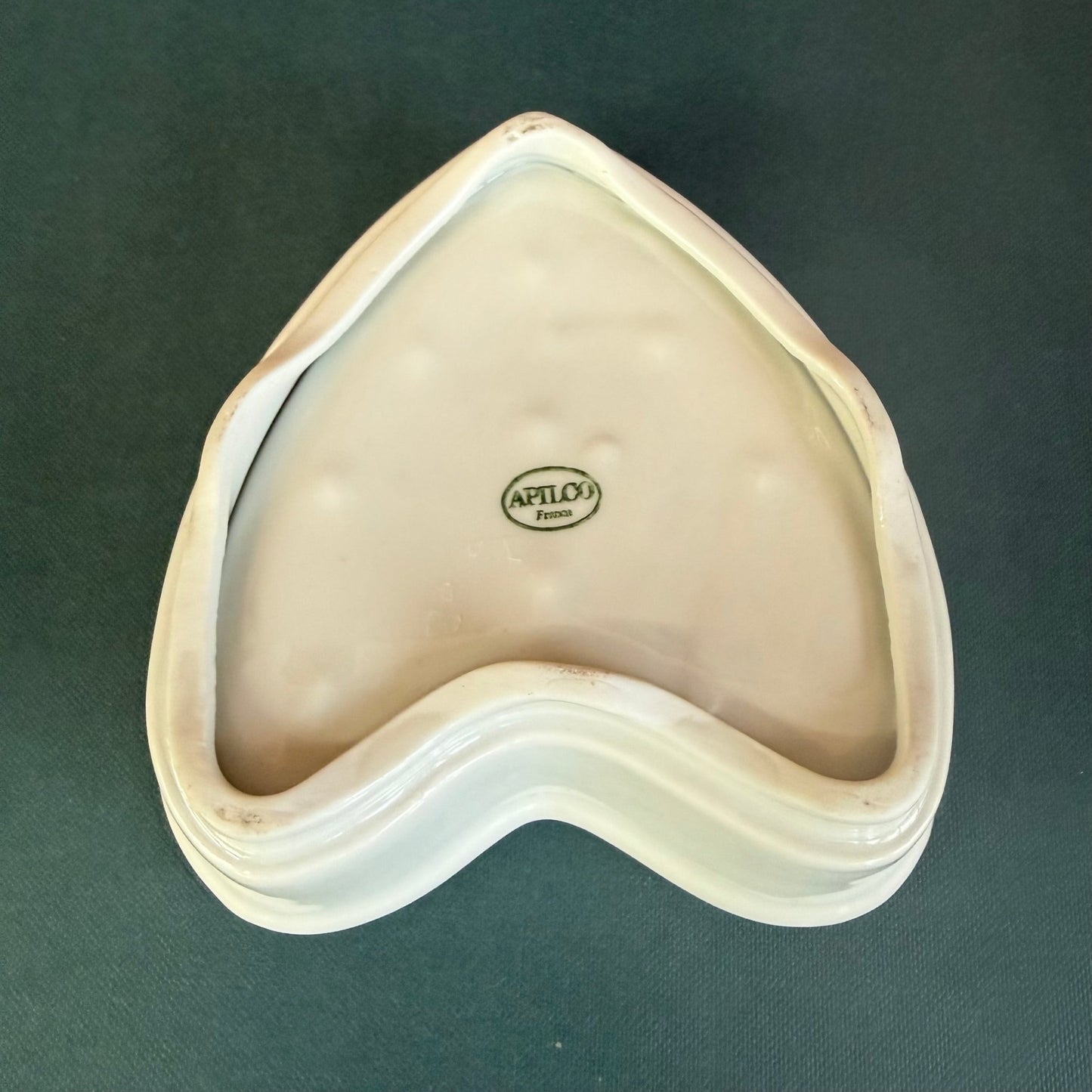 Apilco France White Heart - Shaped Porcelain Soap Dish or Trinket Tray - Loom Vintage