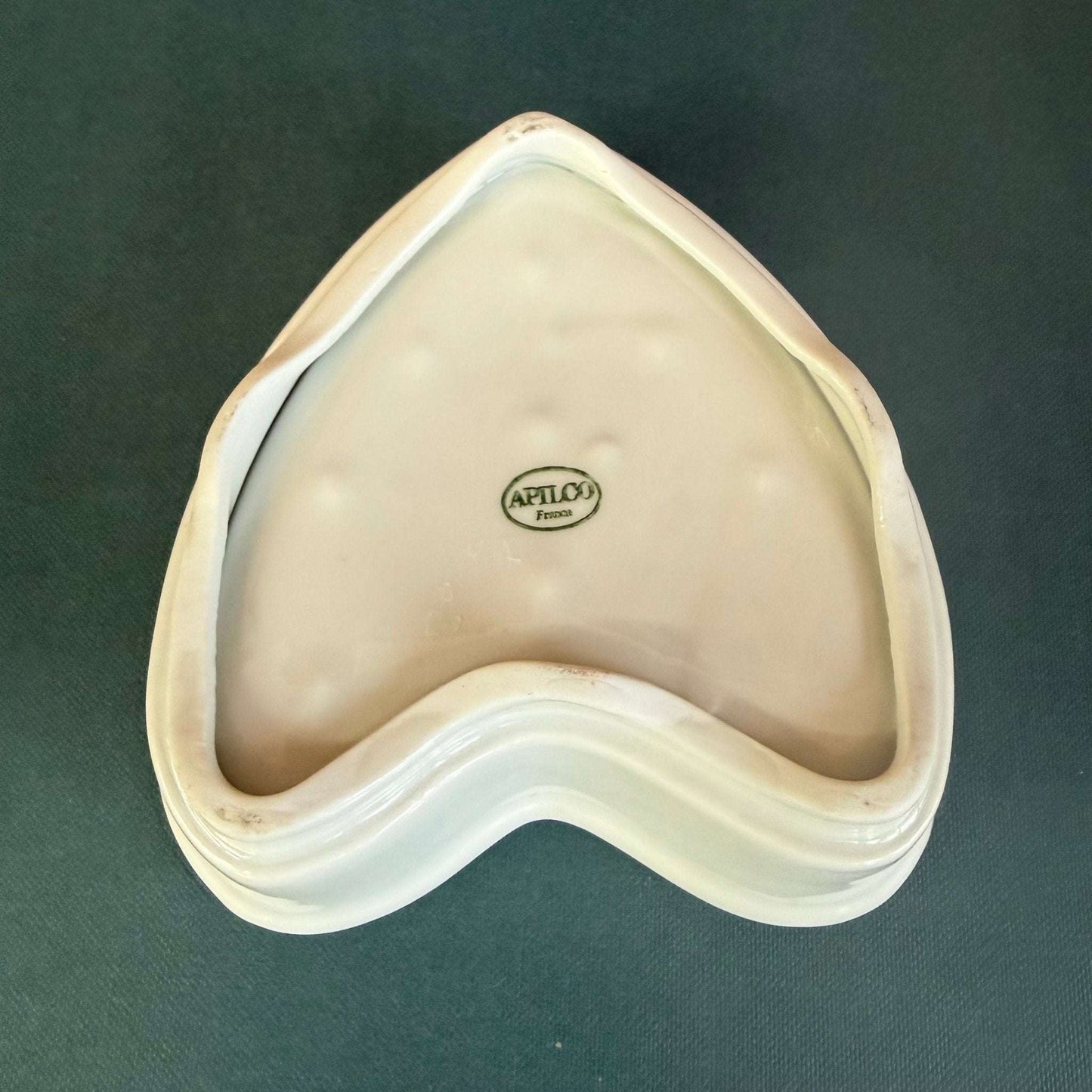 Apilco France White Heart - Shaped Porcelain Soap Dish or Trinket Tray - Loom Vintage