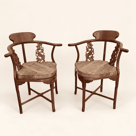 Chinese rosewood corner chair, front view