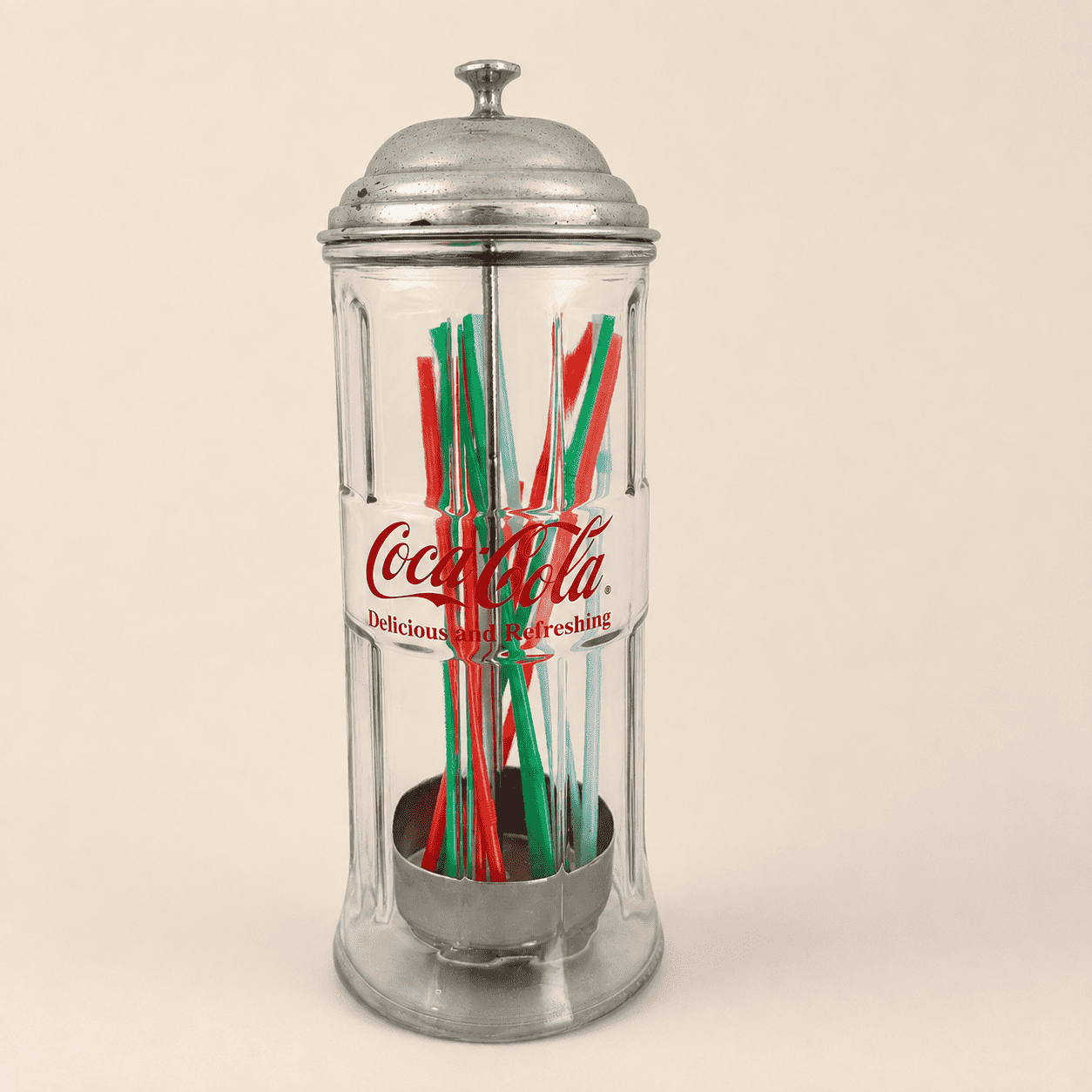 コカコーラ 箱付き STRAW DISPENSER MADE IN USA Coca-Cola Glass Straw Dispenser, Soda Fountain Style – Loom Vintage