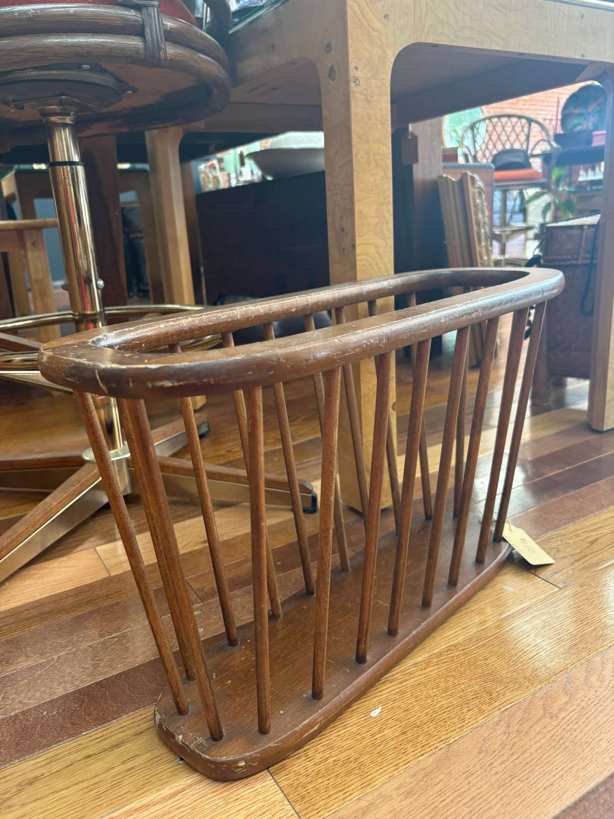 Cornwall Industries Spindle Magazine & Record Rack — MCM Umanoff Style, 1960s - Loom Vintage