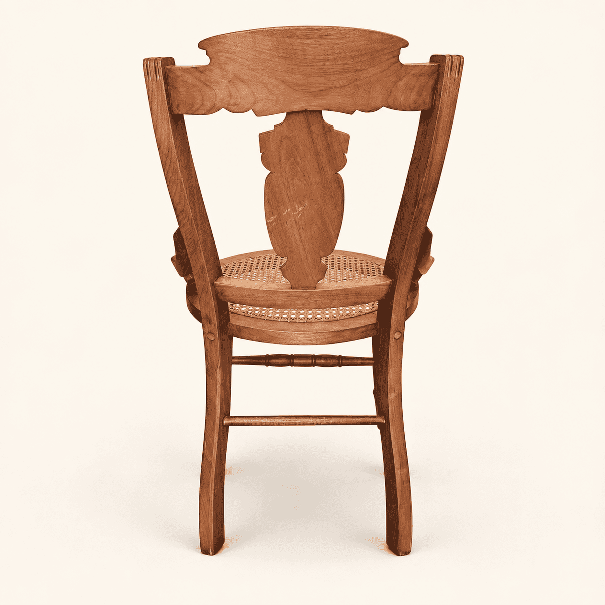 Ring-turned legs and turned stretchers of an Eastlake walnut chair, photo 5 of 7