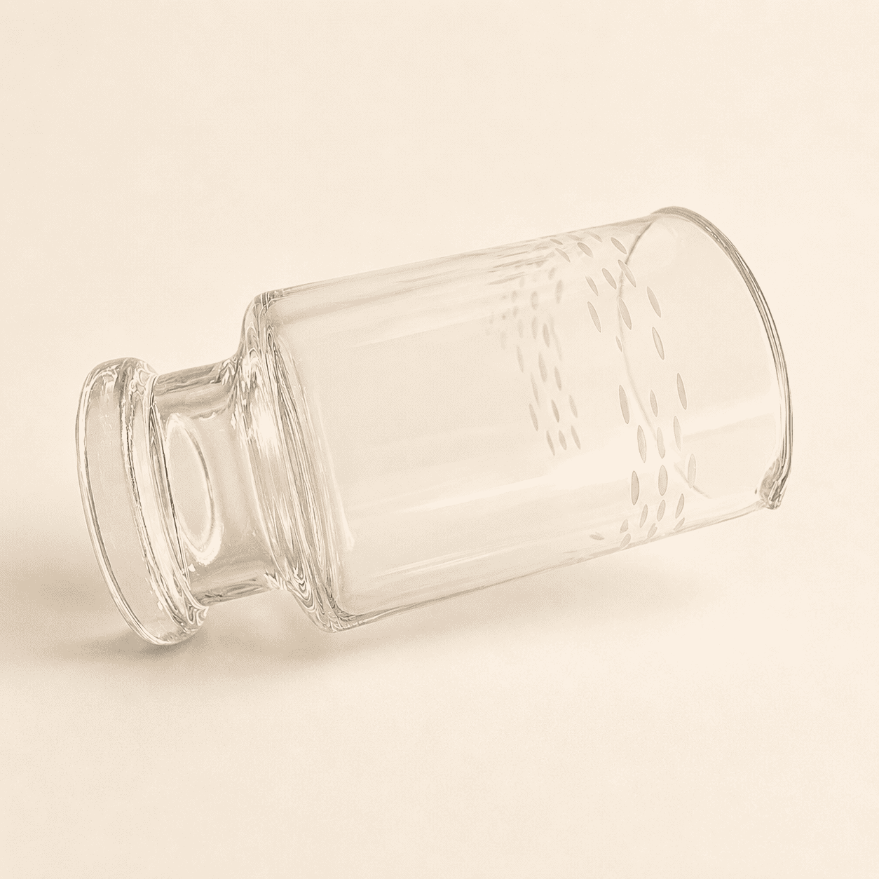 Etched Glass Carafe with Spout, Oval Cut Band — Cocktail Mixing Glass