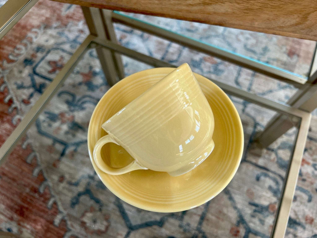 Fiesta yellow cup and saucer by Homer Laughlin, retired color, photo 2 of 10