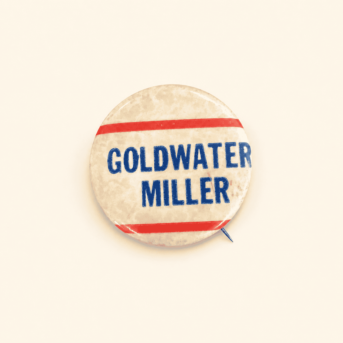 Goldwater Miller 1964 Republican campaign pinback button, red white and blue