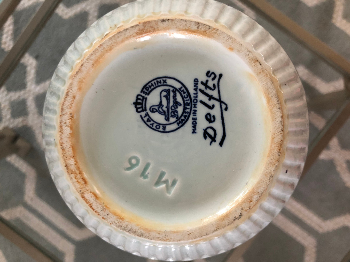 Plants Flowerpot Delft Royal Sphinx - Holland - Boch Belgium - Delft Blue and White - Per 2 set- Jardinier flower box or Garden Cache Pot