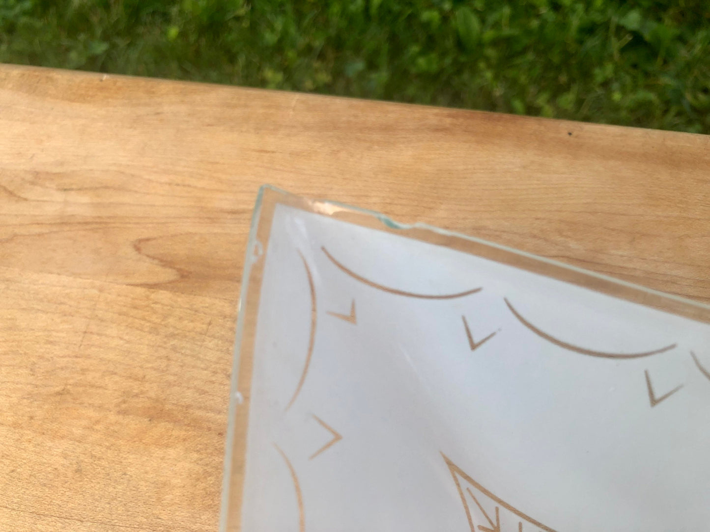 Mid Century Retro Square 1970s Style Ceiling Light Fixture Cover/Replacement, Ceiling Light Cover with Leaf Design