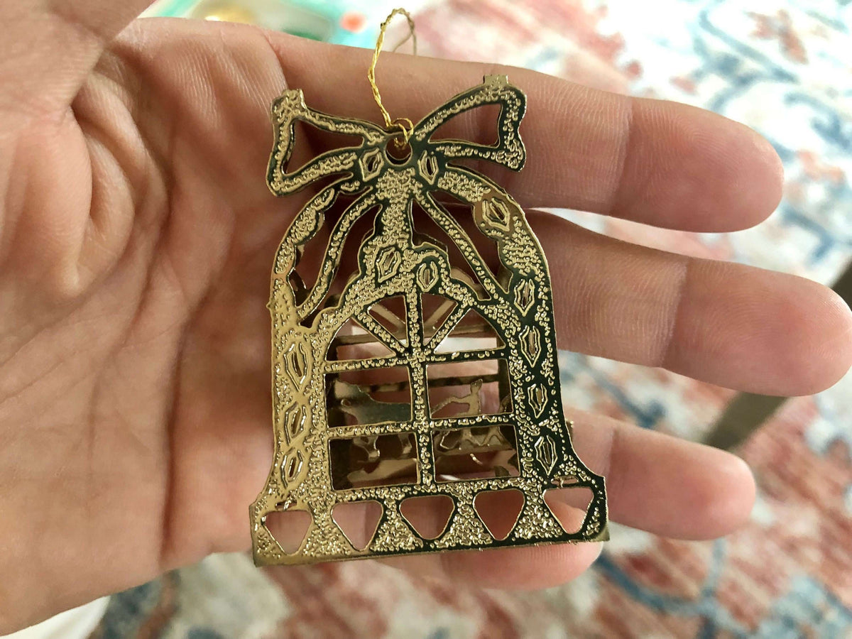 Cut Brass Christmas Ornament – Sleigh Bells Ring, Made in USA
