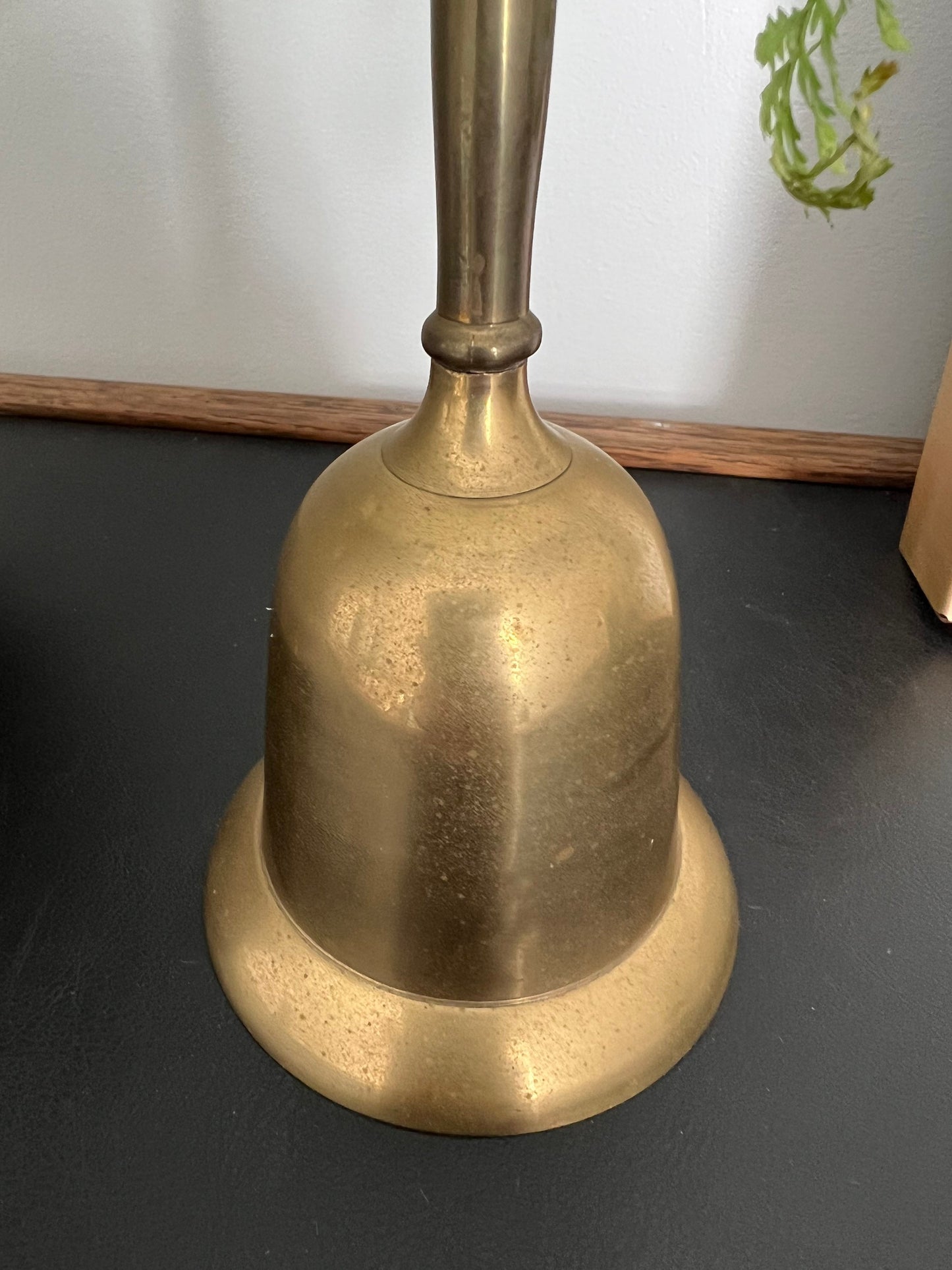 Vintage Brass Bell - School Bell- Patina - Christmas Gold Bell- Vintage Metalware - Dinner Bell - Call Bell - Large Bell