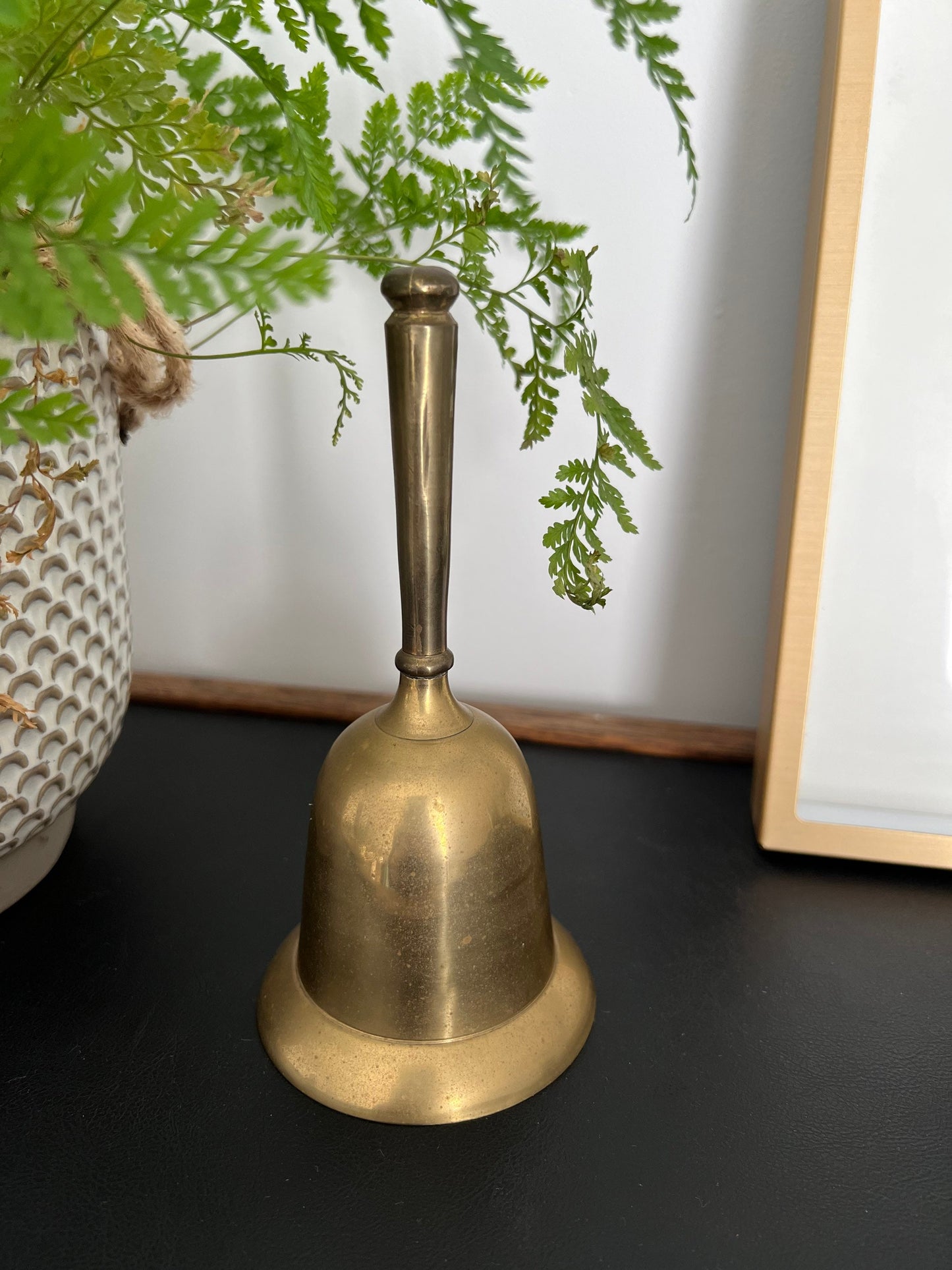 Vintage Brass Bell - School Bell- Patina - Christmas Gold Bell- Vintage Metalware - Dinner Bell - Call Bell - Large Bell