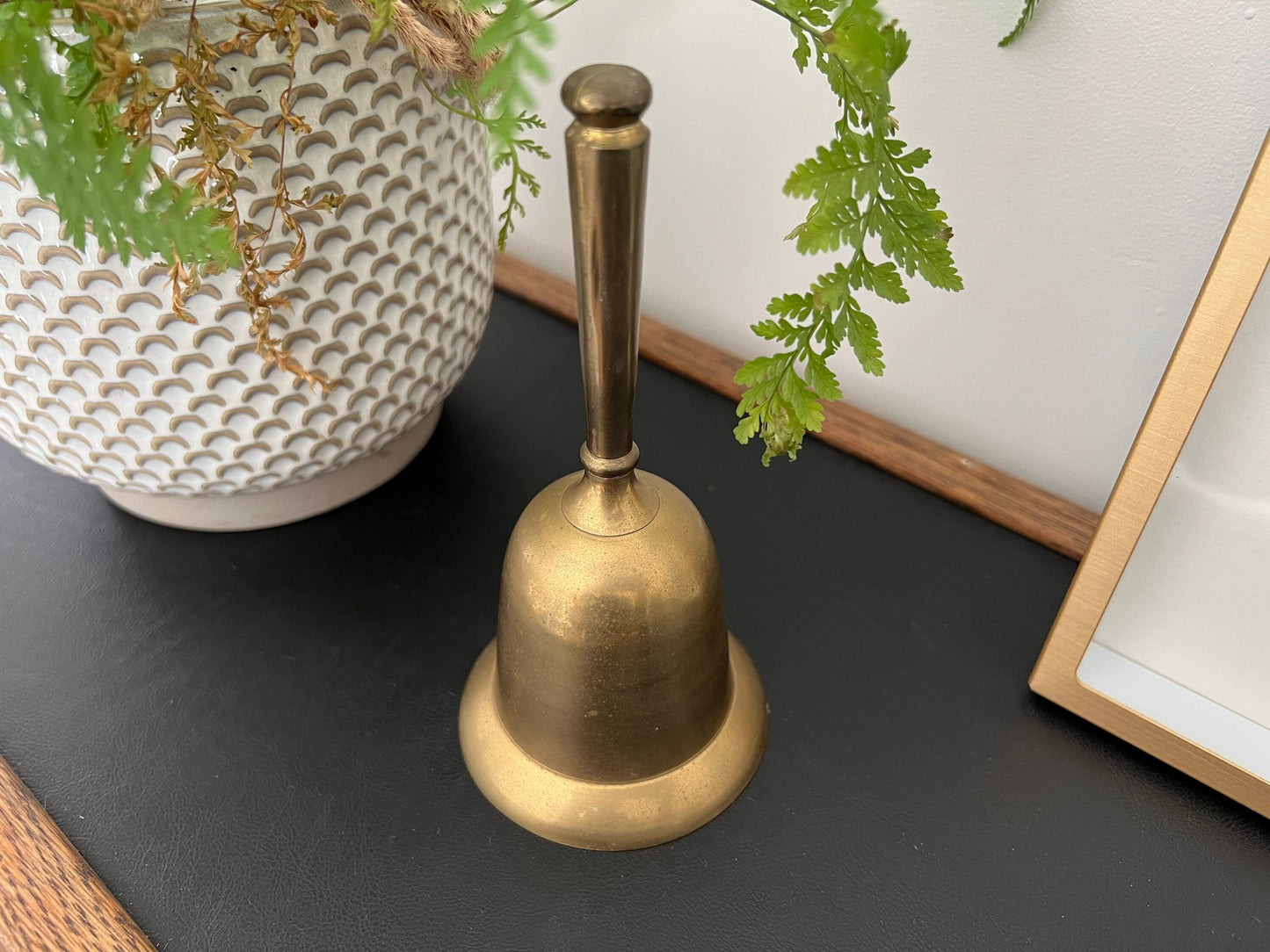 Vintage Brass Bell - School Bell- Patina - Christmas Gold Bell- Vintage Metalware - Dinner Bell - Call Bell - Large Bell