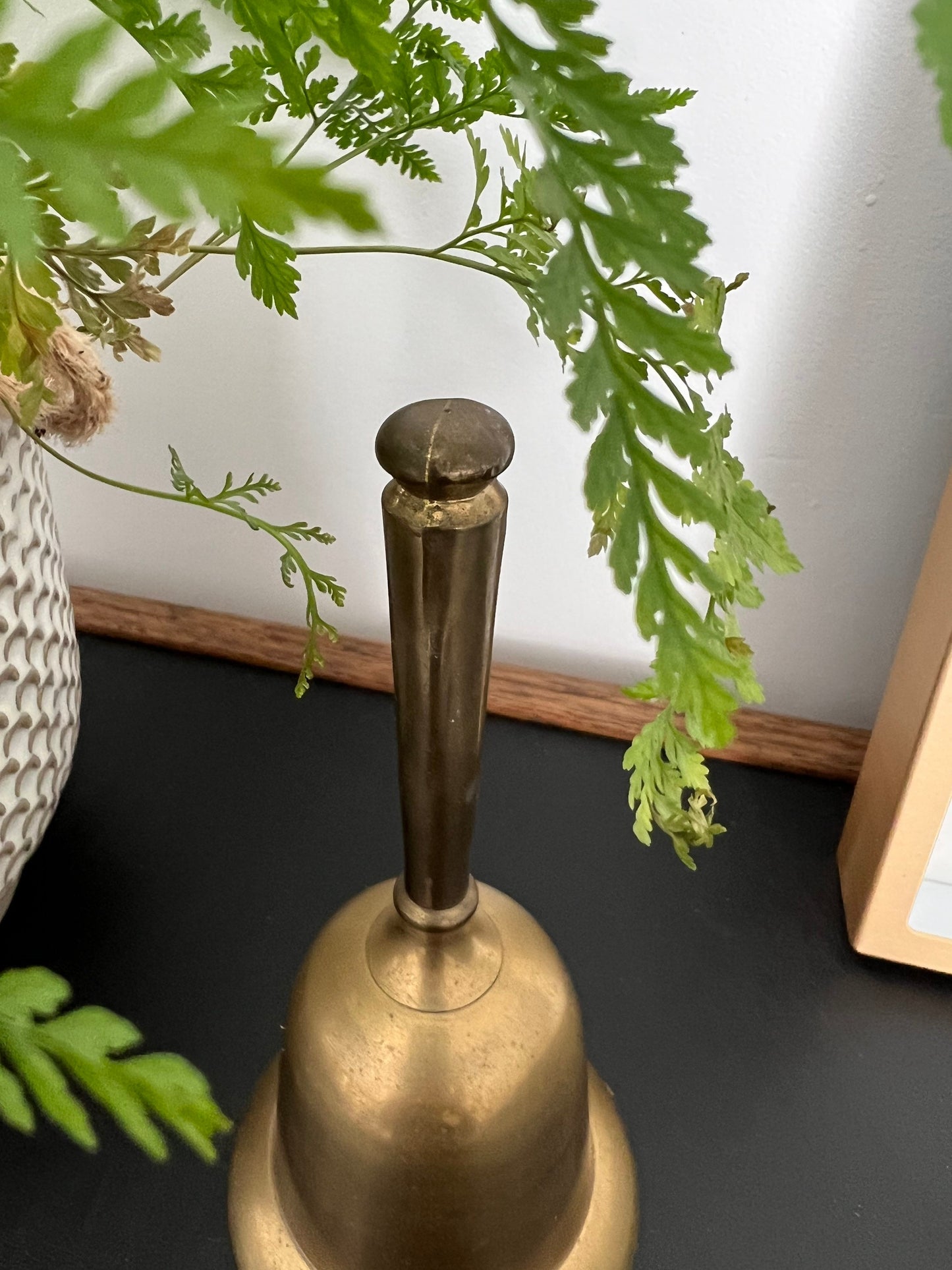 Vintage Brass Bell - School Bell- Patina - Christmas Gold Bell- Vintage Metalware - Dinner Bell - Call Bell - Large Bell