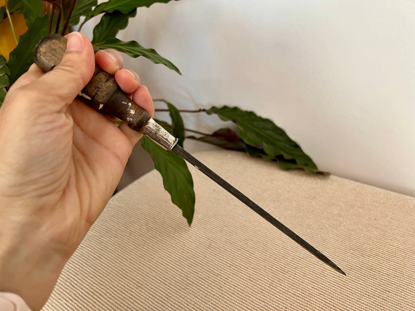 Vintage Wood Handled Screwdriver, MAC marking, Wooden Tools, Flat Head Hand Tool