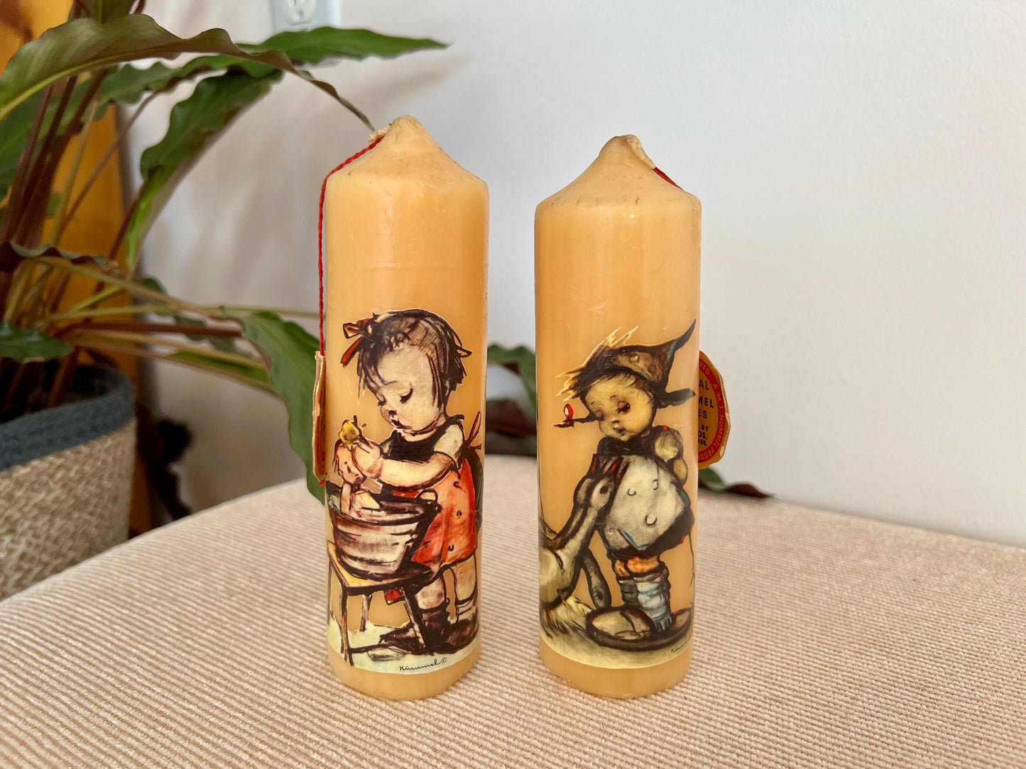 Vintage Pair of Hand Dipped M.I. Hummel Candles Made in West Germany, Schnid Bros.