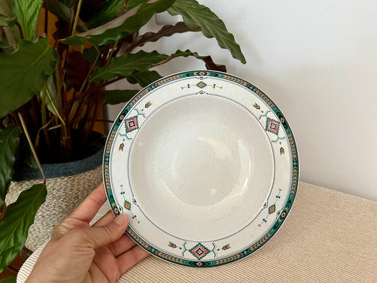 Studio Nova Soup Bowl by Mikasa / Adirondack Southwest Aztec design / Stoneware