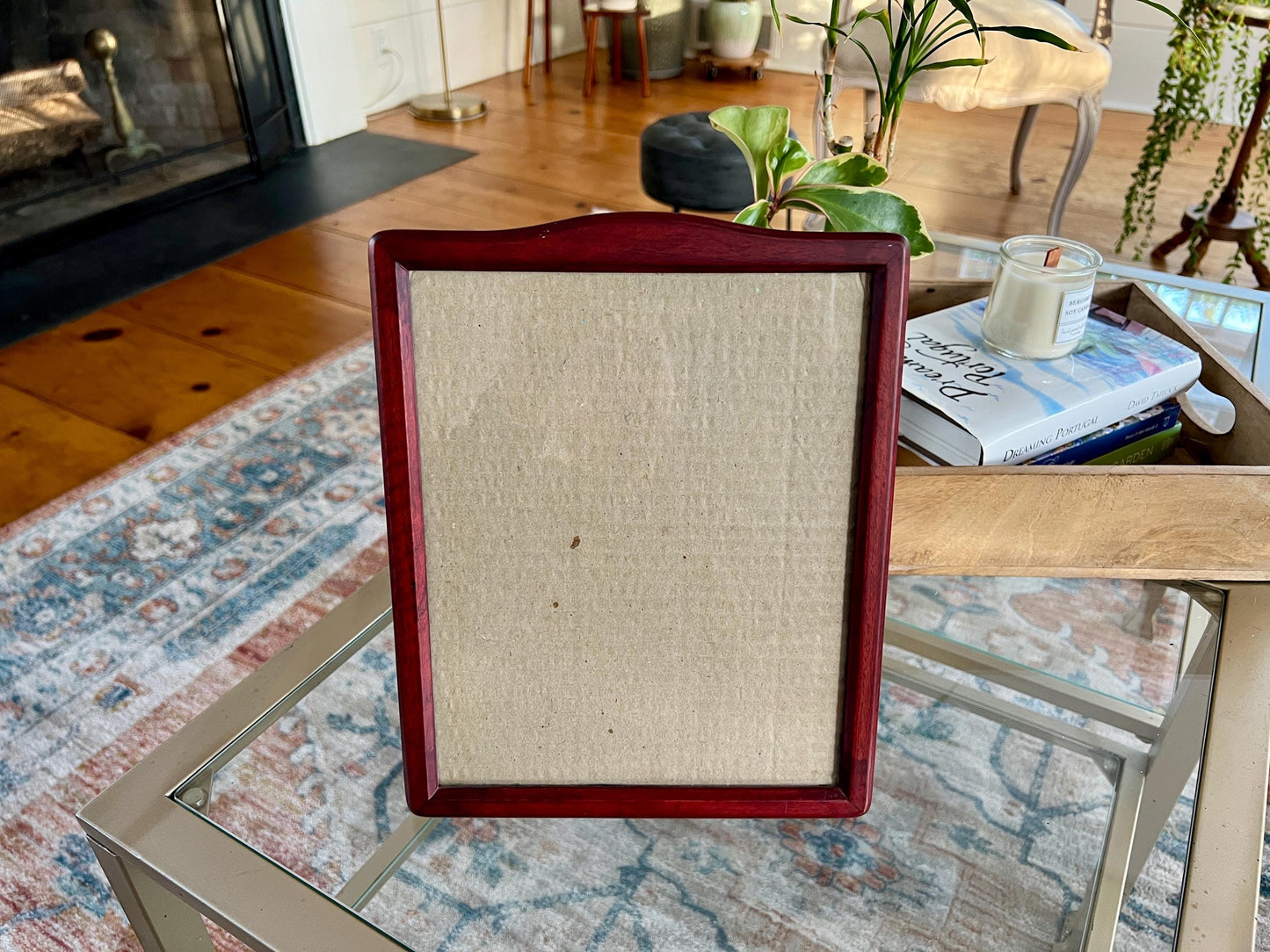 Vintage Mid Century Modern Simple Wood Picture frame, 8" x 10", Danish Modern Rounded Edge