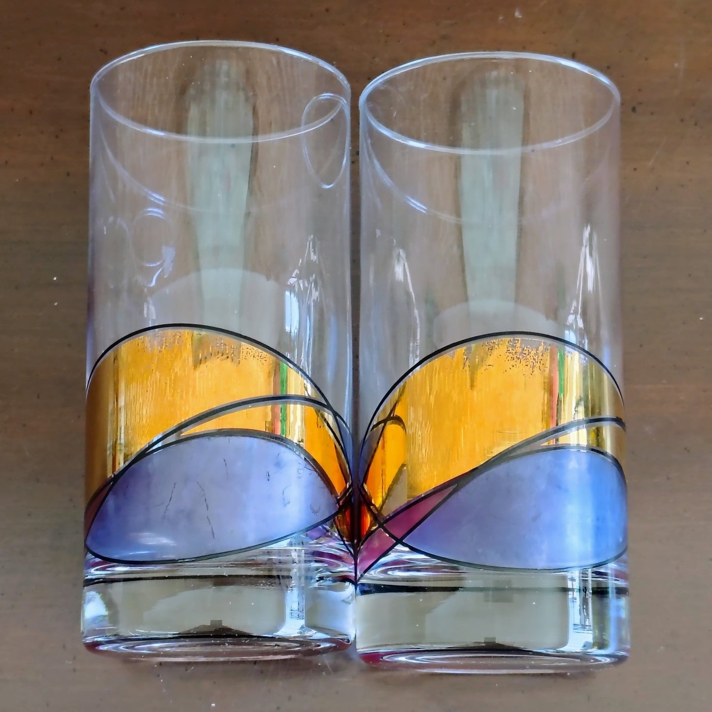 Milano Romanio Hand - Painted Stained Glass Tumblers, Set of 2 - Loom Vintage