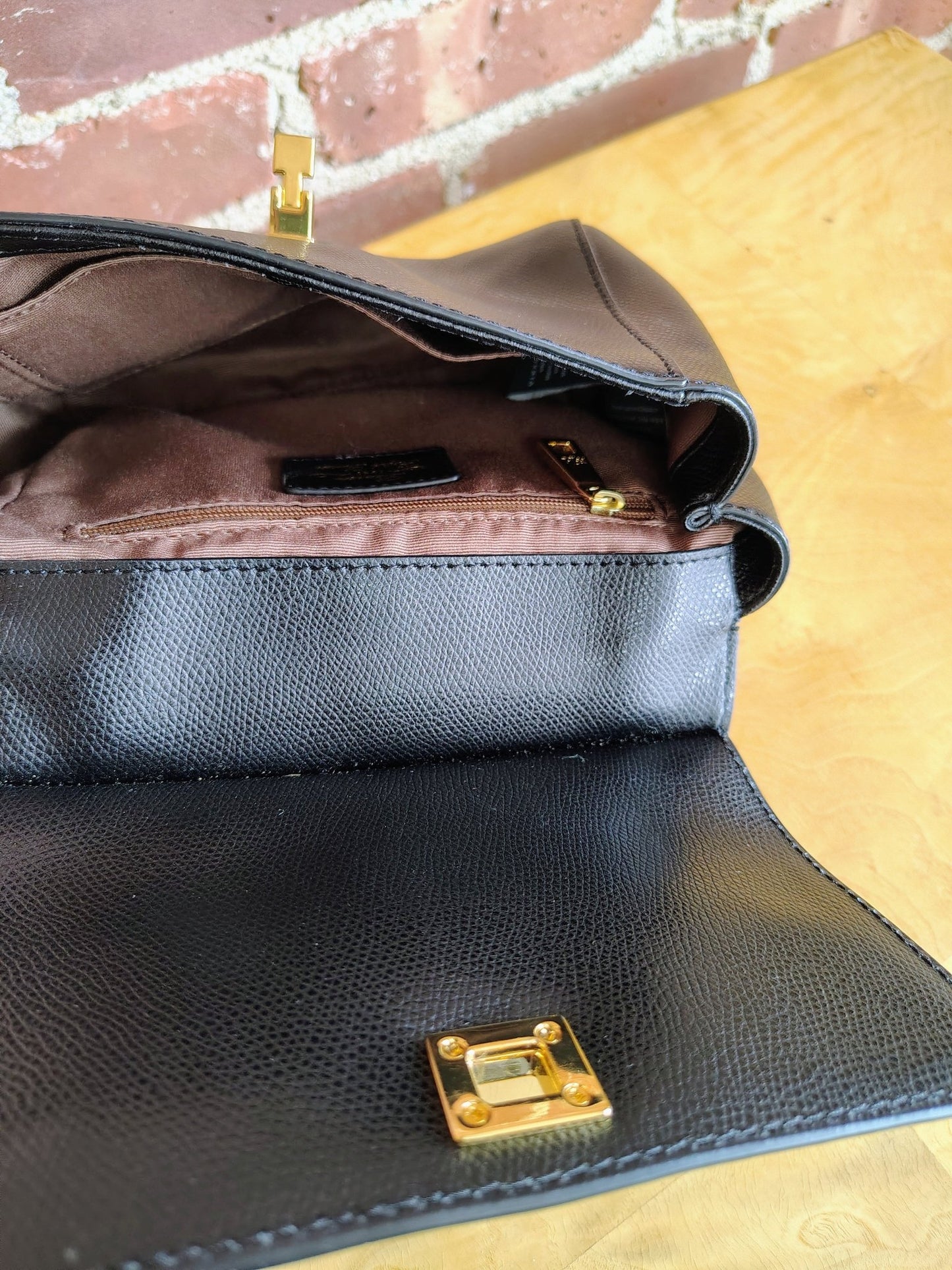 Ralph Lauren Whitby Black Leather Crossbody Bag – 1980s - Loom Vintage