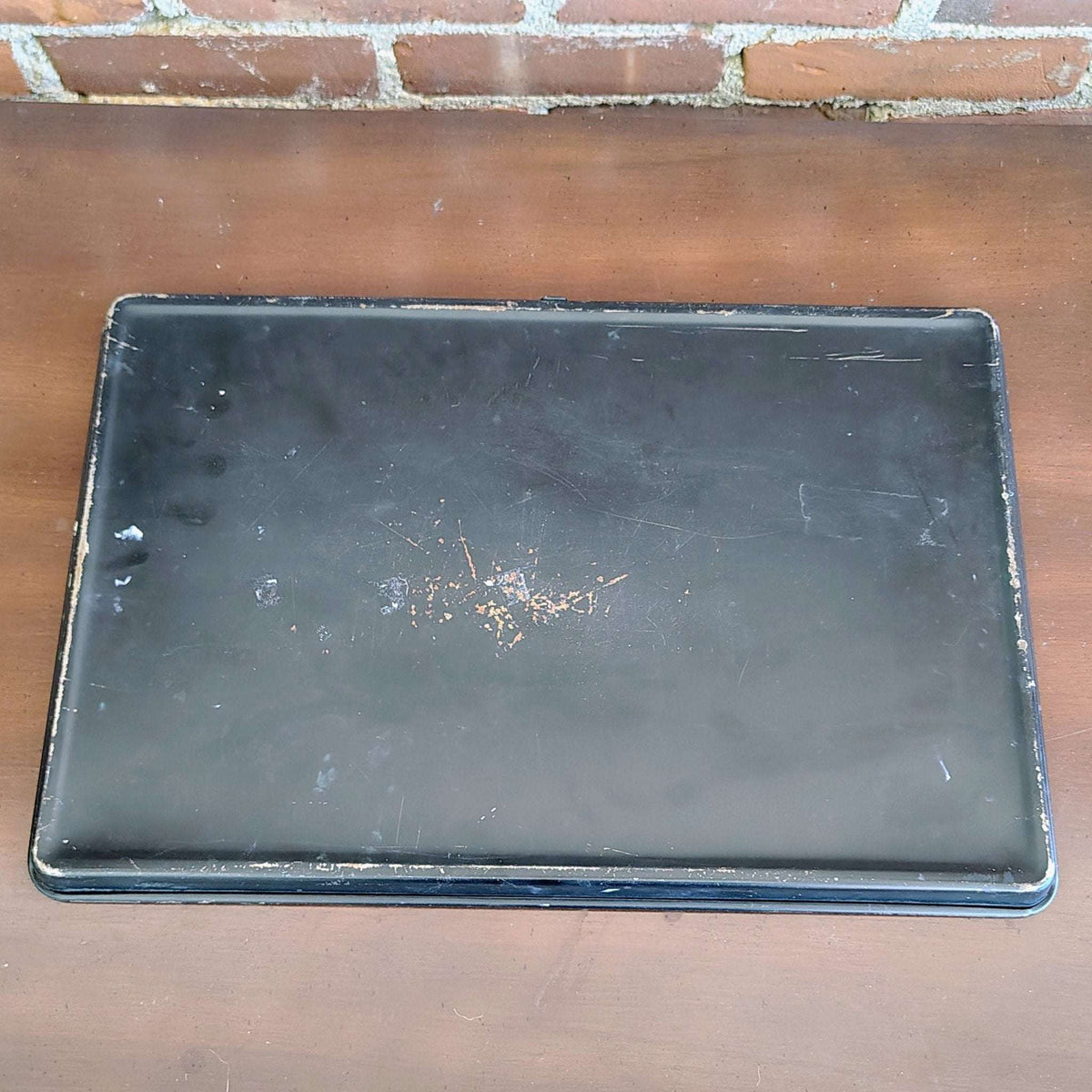 Tole Craft Style Paint - by - Number Metal Tray — Pheasant & Botanical Florals, Black, c. 1950s - Loom Vintage