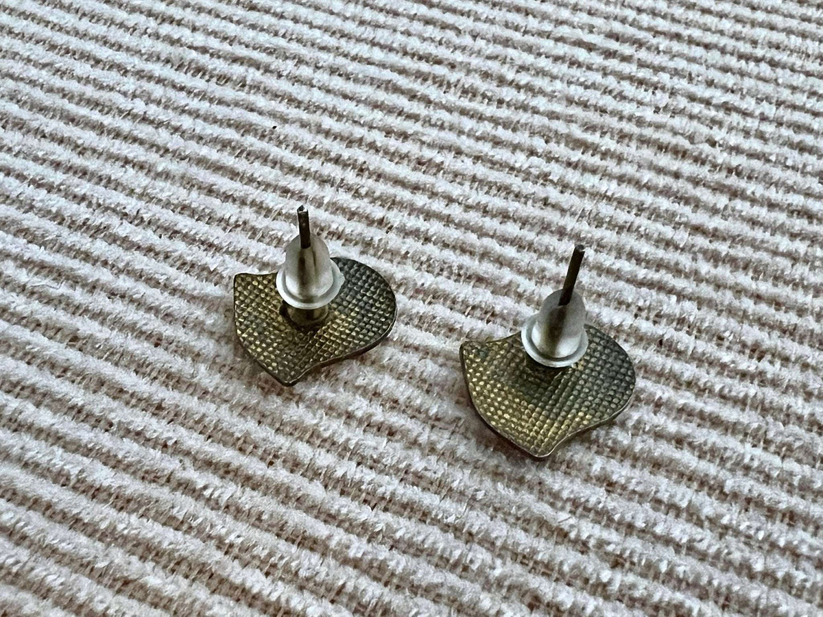 Vintage Bell - Shaped Floral Enamel Stud Earrings - Loom Vintage