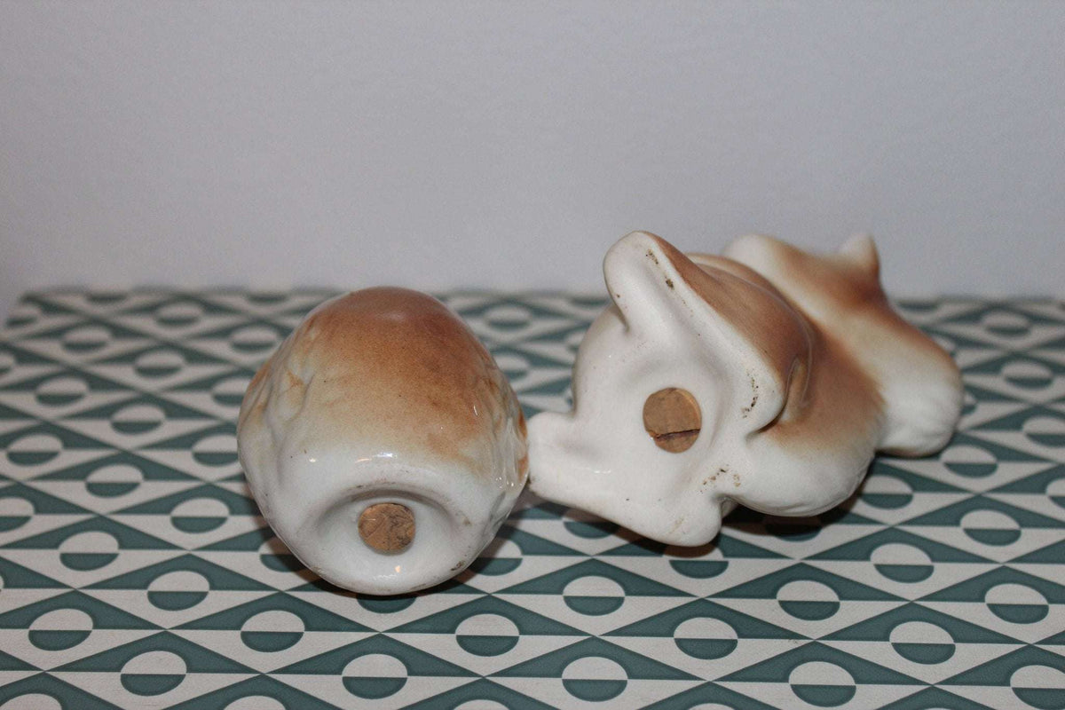 Vintage Ceramic Squirrel And Nut Salt And Pepper Shaker Set From The 1950's - Loom Vintage
