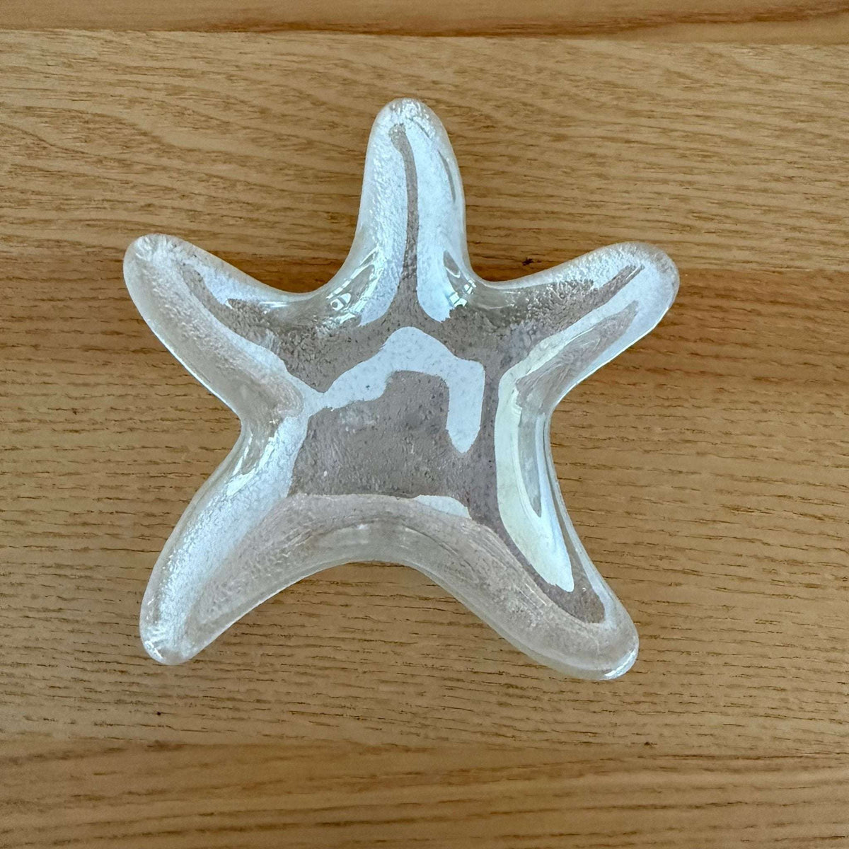 Vintage Clear Frosted Glass Starfish Trinket Dish Tray - Loom Vintage