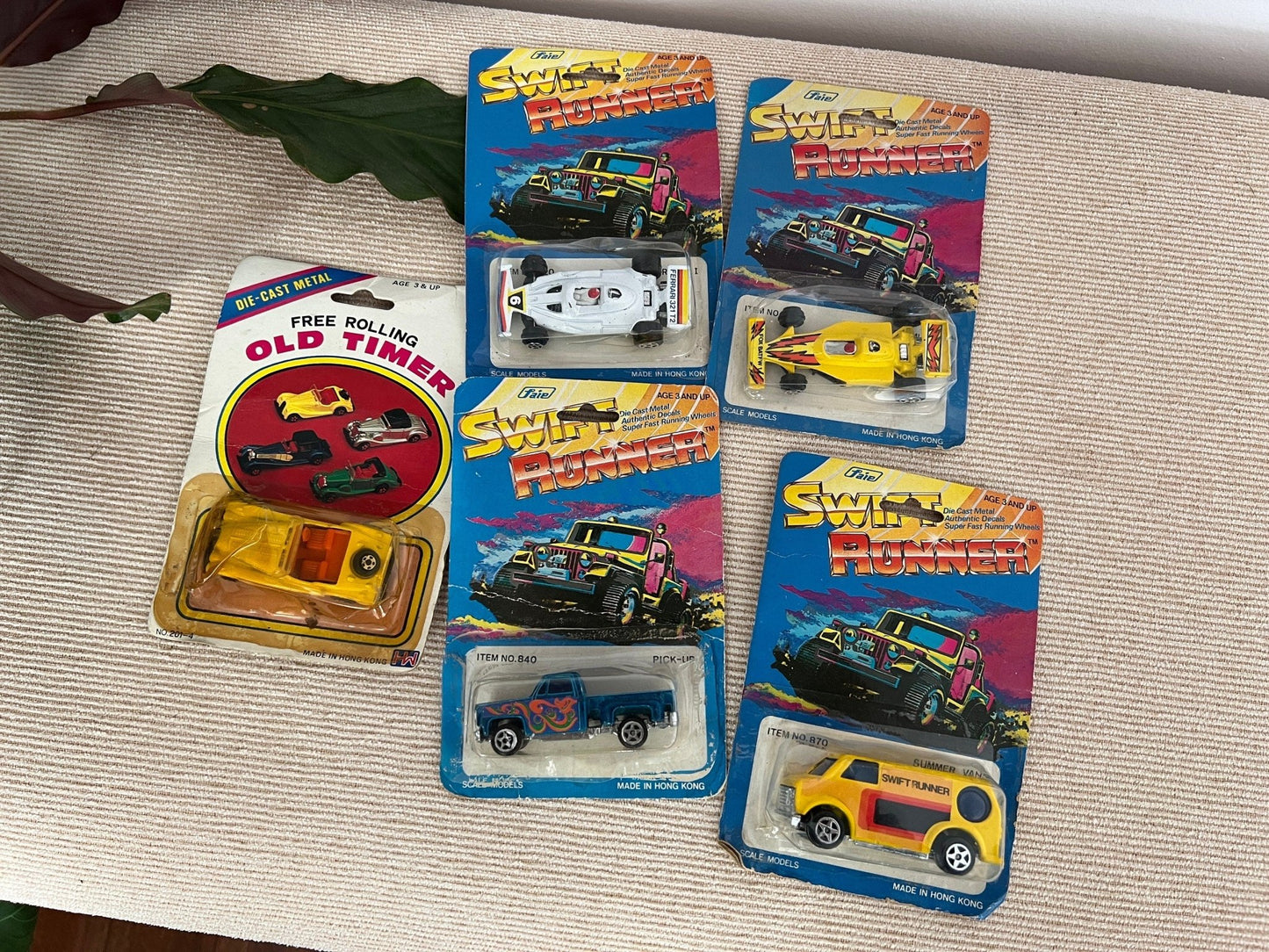 Vintage FAIE Swift Runner Die - Cast Toy Vehicles Lot of 5 NOS - Loom Vintage