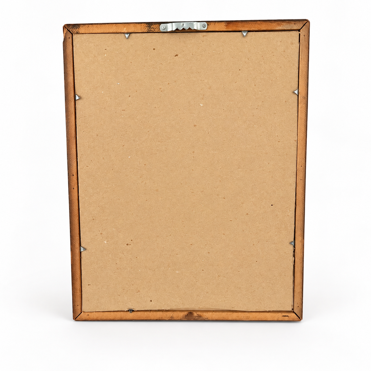 Back of carved wood frame with paper backing and hanger, photo 5 of 5