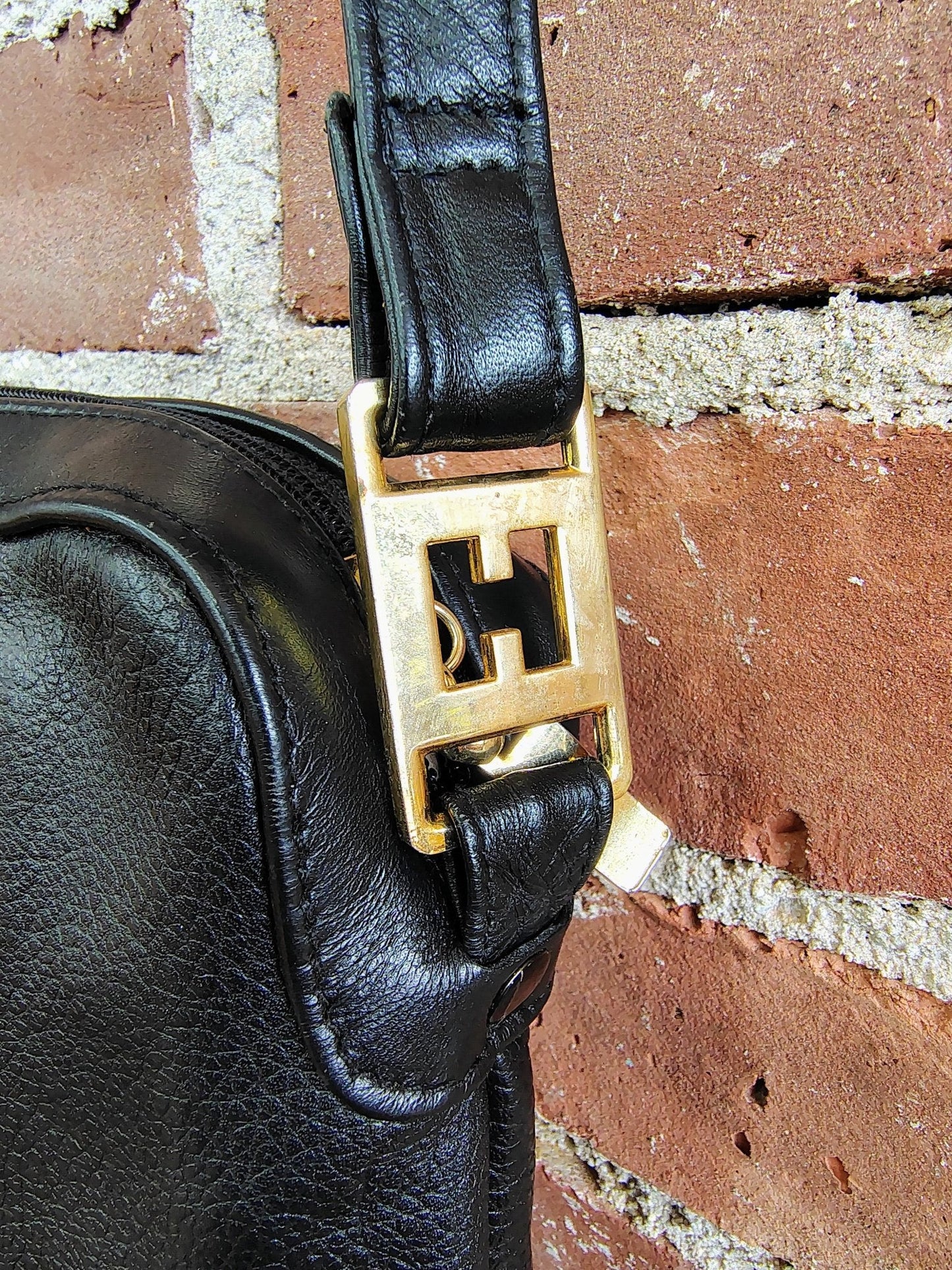 Vintage Halston Black Leather Crossbody Bag – Minimalist Designer Style - Loom Vintage