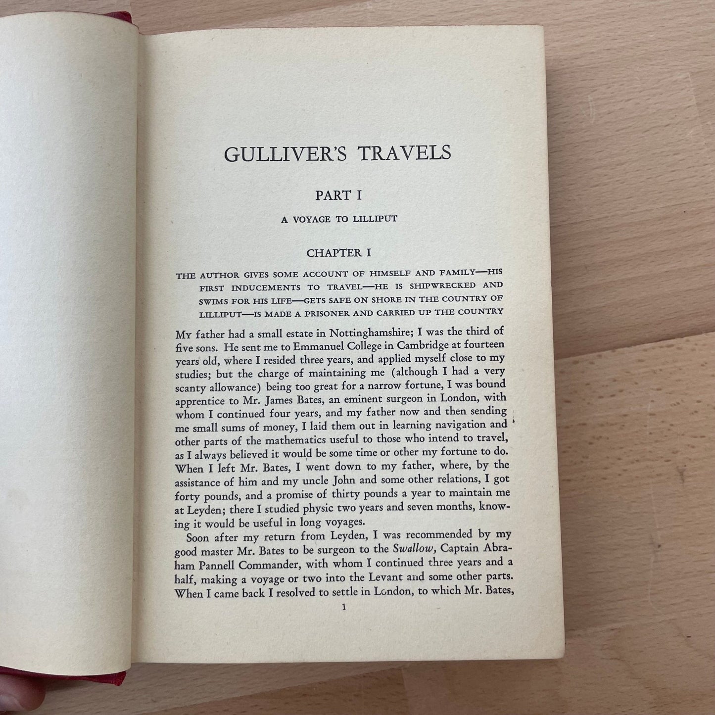 Vintage Jonathan Swift Decorative Red Cloth Book – Classic Shelf Decor - Loom Vintage