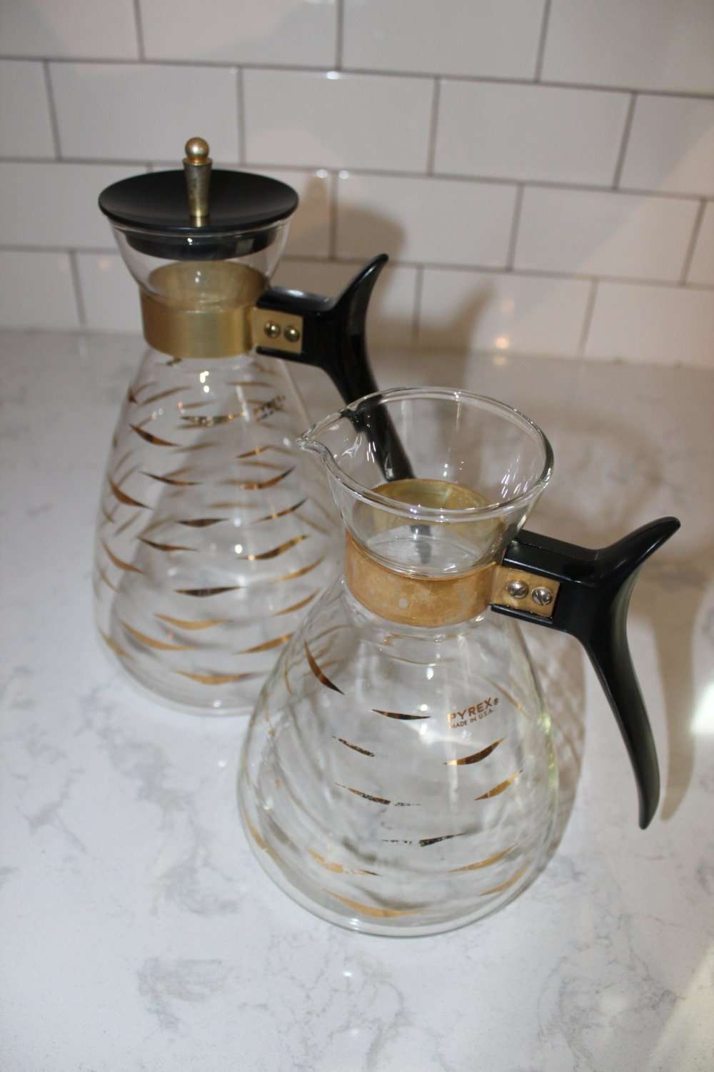 Vintage Mid Century Pyrex Glass Coffee/Tea Carafe Pot - Loom Vintage