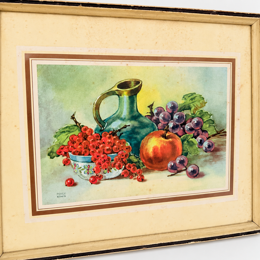 Angled view of framed Percy King fruit still life print, photo 2 of 5