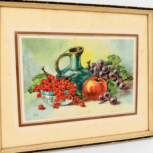 Angled view of framed Percy King fruit still life print, photo 2 of 5