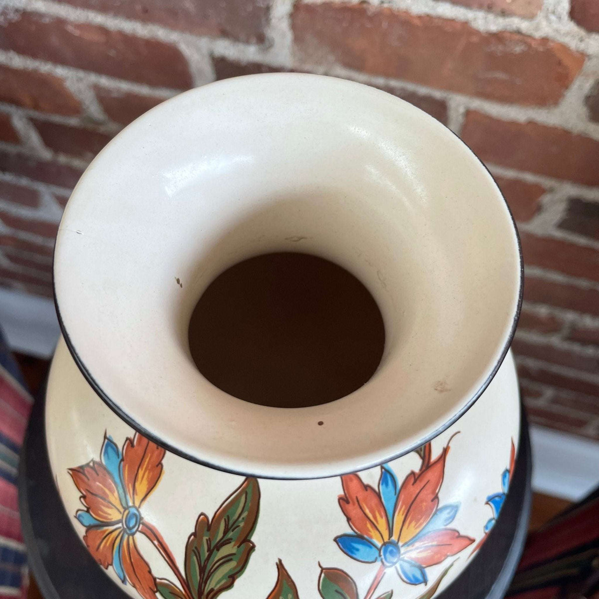 Zuid Holland Plateel Handwork Vase — Hand-Painted Floral, Signed & Numbered, Gouda, 10"H - Loom Vintage