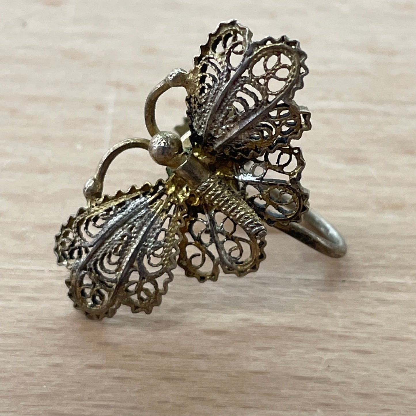 Butterfly Clip-On Earrings & Pin Set — Vintage Figural Jewelry