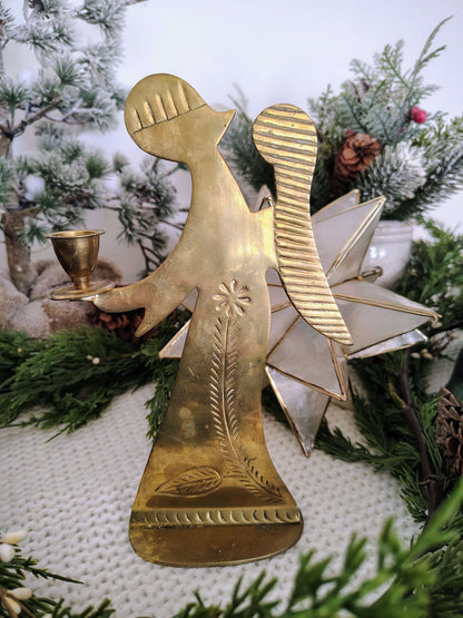 Vintage Brass Angel Candle Holder – Made in India – photo 2 of 5