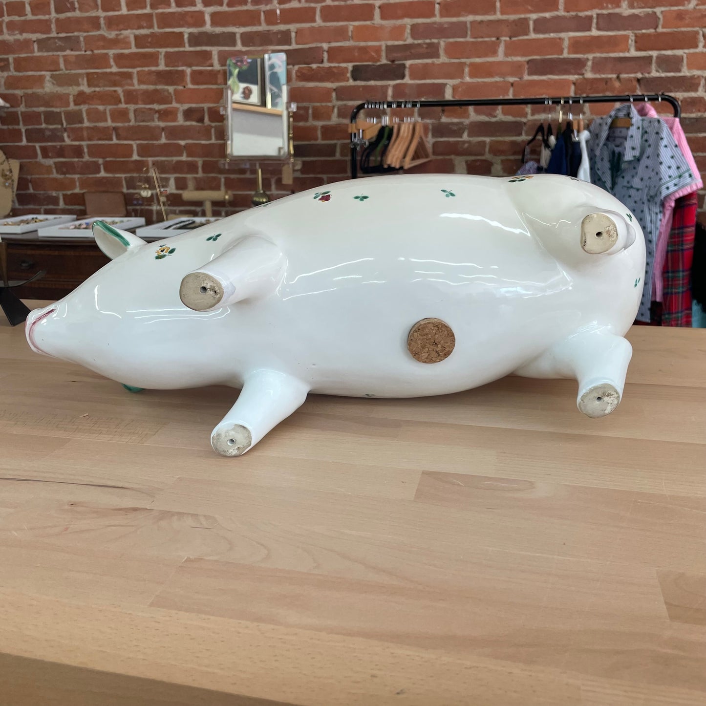 Gmundner Keramik Piggy Bank Set – “Lilly” Scattered Flowers in 3 Sizes