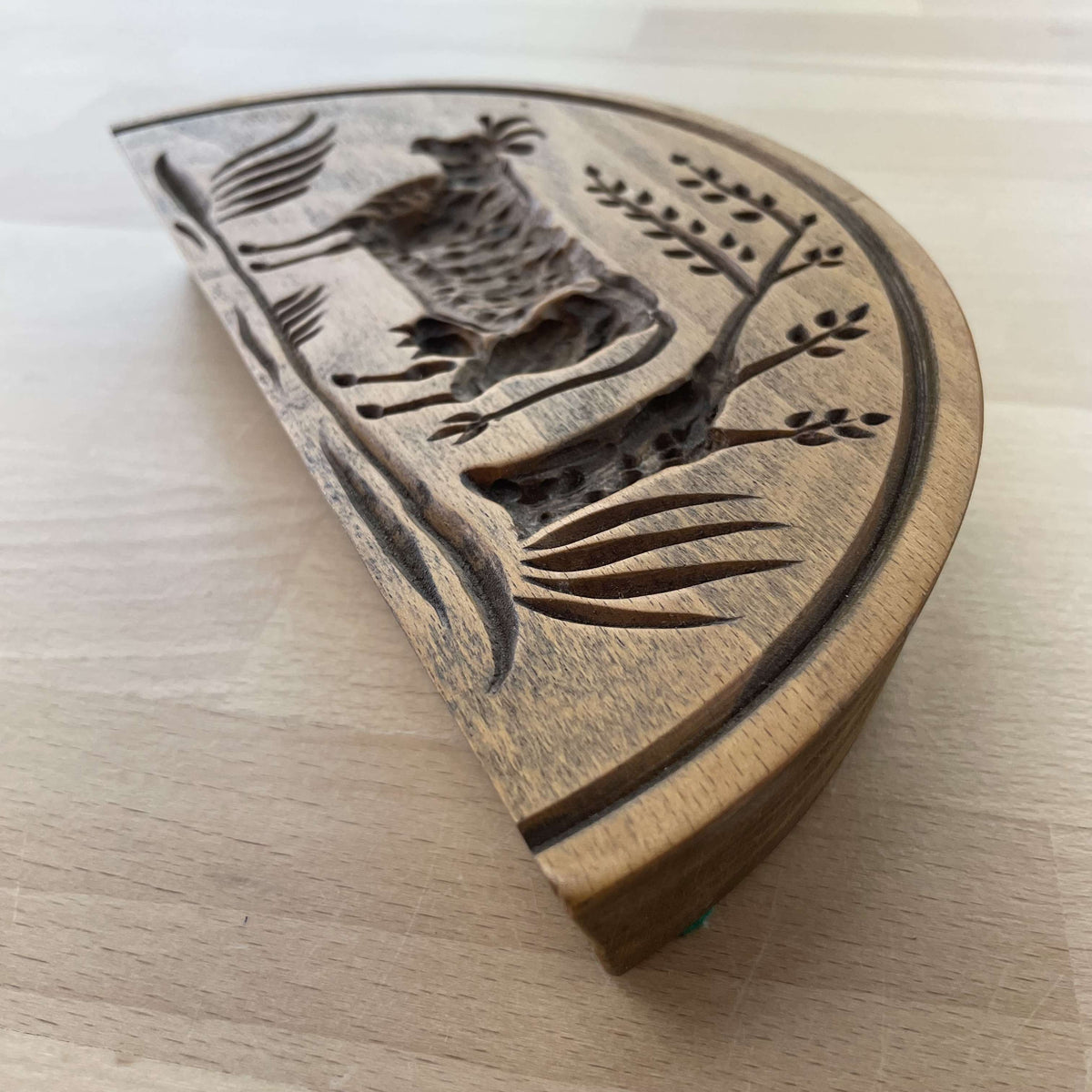 Gene Wilson wooden springerle cookie mold — carved stag design