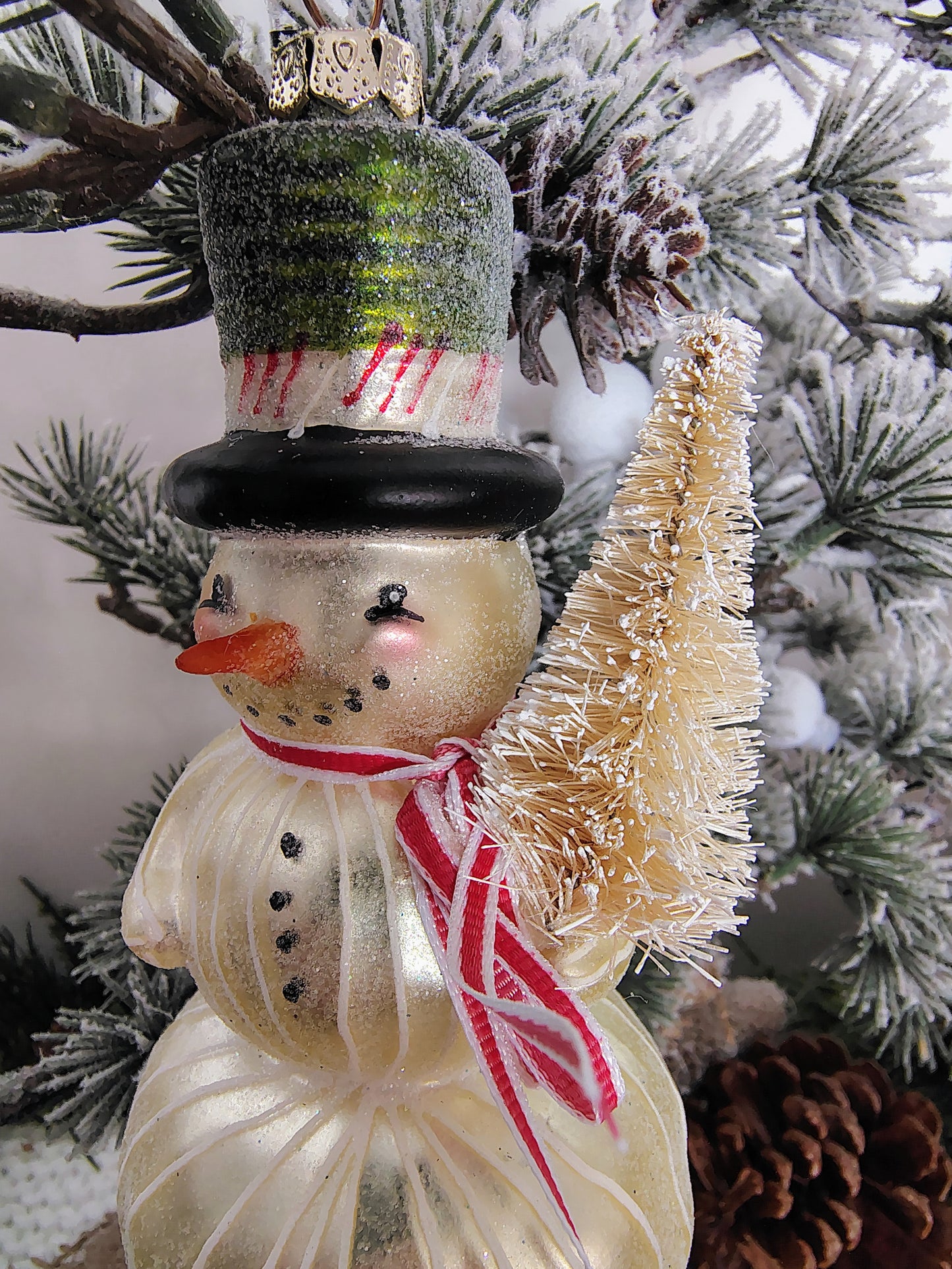 Hand-Blown Glass Snowman Christmas Ornament – The Mercantile Collection by DEMDACO