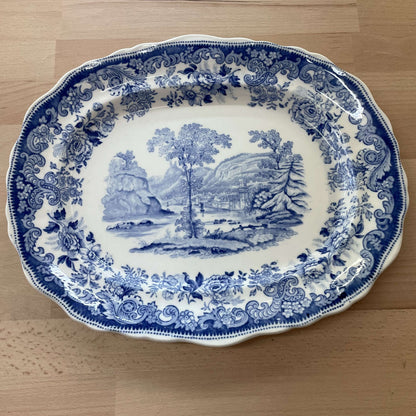 Antique Copeland Spode Blue Transferware Serving Platter – England – photo 2 of 10