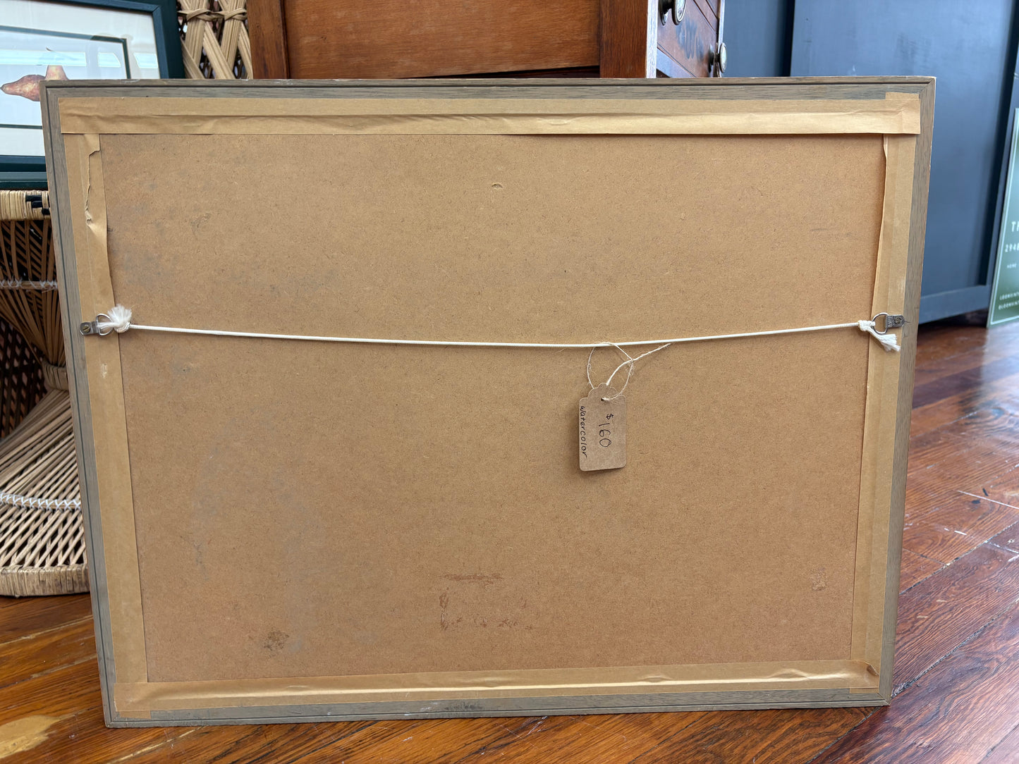 Signed English Countryside Watercolor – Framed Landscape, 26″ × 20.5″