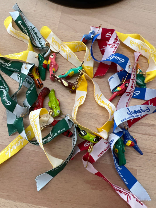 Hand-Painted Clay Bird Charm from Guatemala – Colorful Miniatures