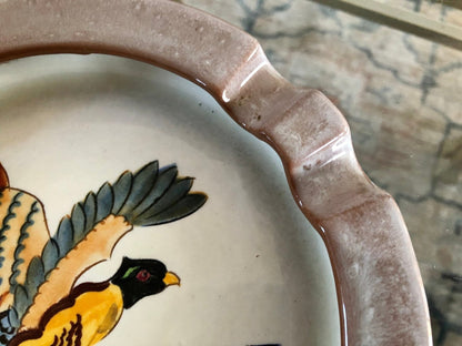 1950s Stangl Pottery Sportsman Series Hand Painted Pheasant Ashtray, Trenton New Jersey Bird Hunting Decor - Loom Vintage