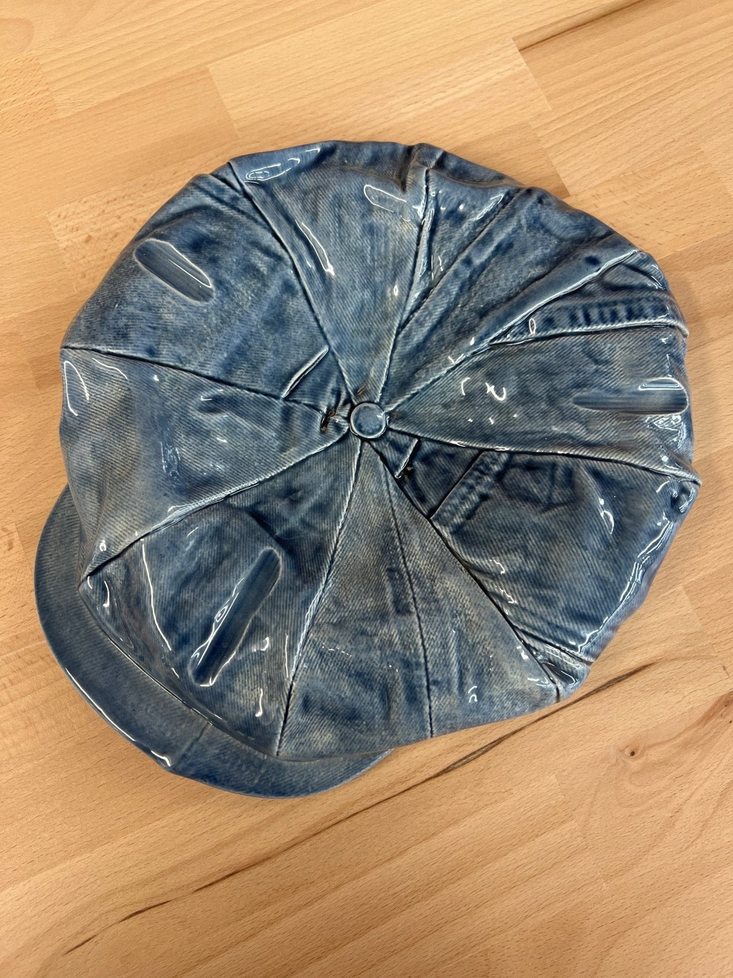 1970s Sittre Ceramic Denim Newsboy Cap – Signed “The Kid” Ashtray / Catchall - Loom Vintage