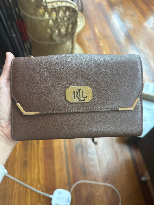 Lauren Ralph Lauren Brown Leather Crossbody Wallet