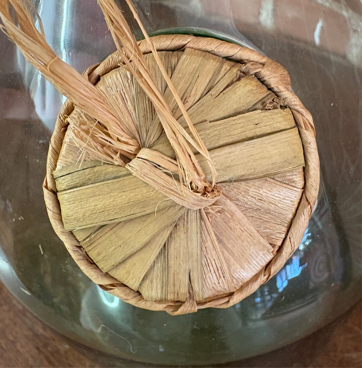 Vintage Italian Green Glass Wine Decanter with Ice Chamber & Stopper