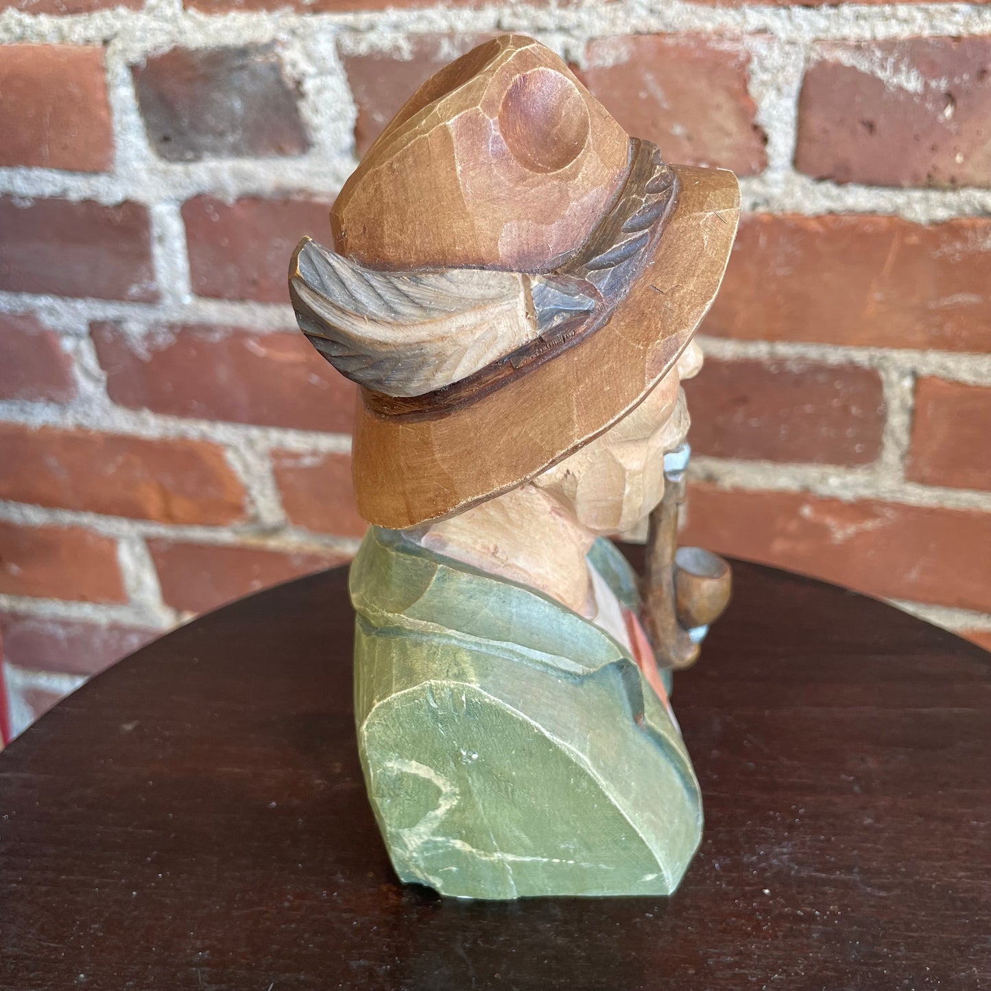 1970 Hand-Carved Bavarian Wood Bust – Garmisch-Partenkirchen, Germany