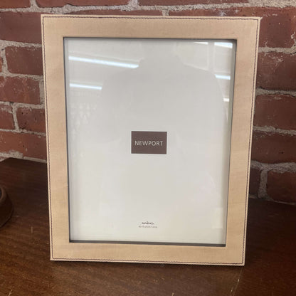 Newport beige canvas-wrapped 8x10 picture frame, front